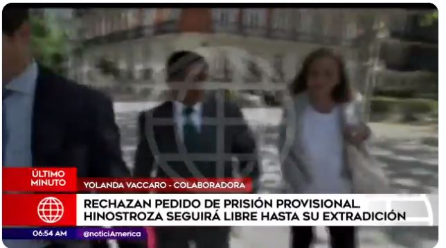 Yolanda Vaccaro y César Hinostroza Audiencia Nacional Madrid, España. Hinostroza seguirá en libertad provisional.